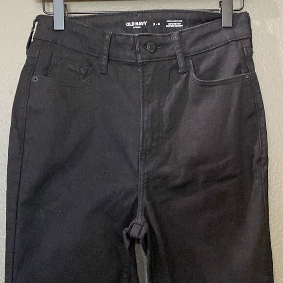 old navy forever fit 36 black jack raw hem Skinny Jeans - Picture 3 of 12